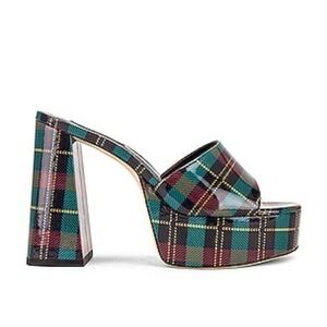 Larroude Women's Dolly Mule Plaid Heeled Sandals - Multicolor Size 7 US